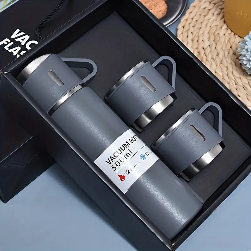 Kit de termos de acero inoxidable para 3 tazas de café, té y agua