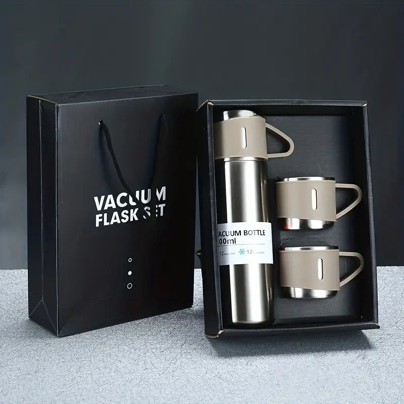 Kit de termos de acero inoxidable para 3 tazas de café, té y agua