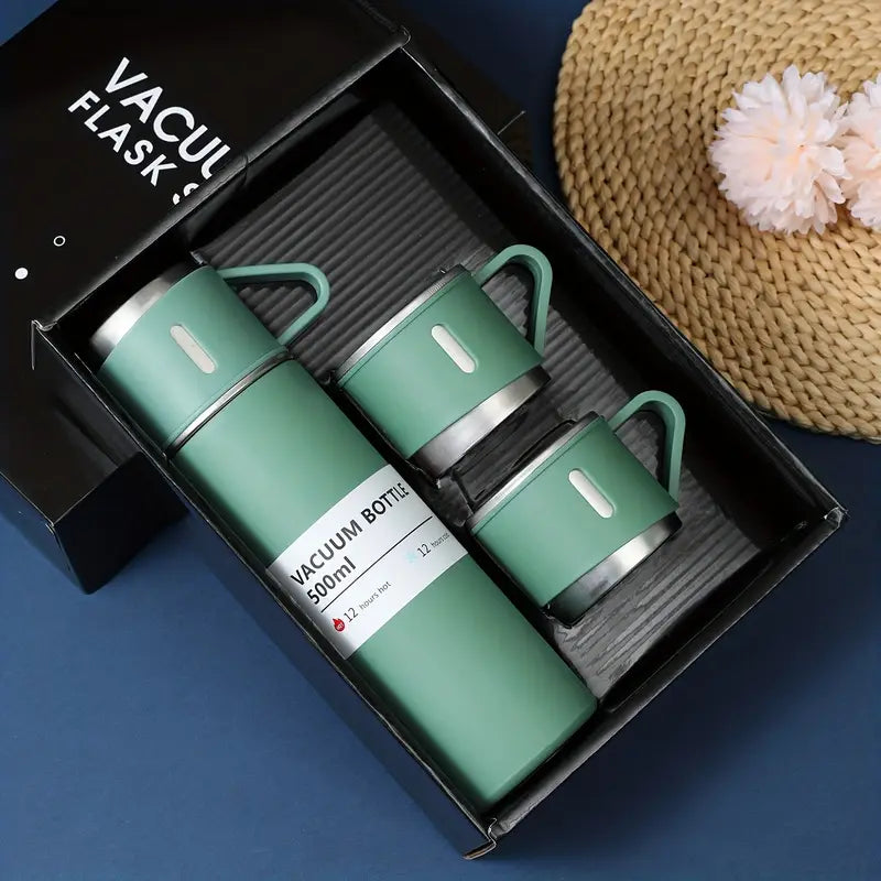 Kit de termos de acero inoxidable para 3 tazas de café, té y agua